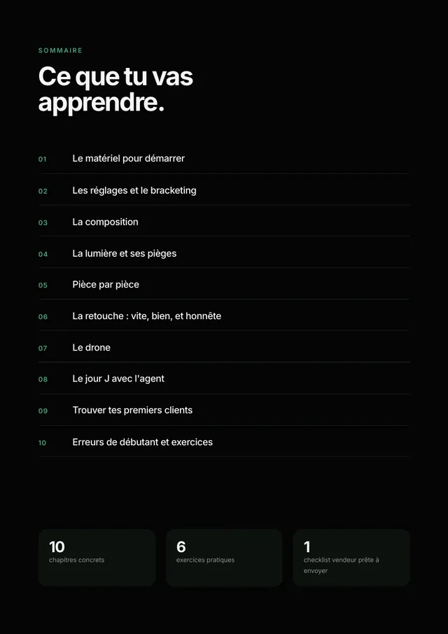 Sommaire du guide